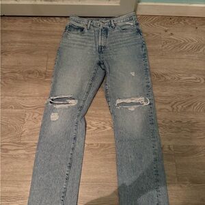 Levi's 501 Light Blue Distressed Jeans
